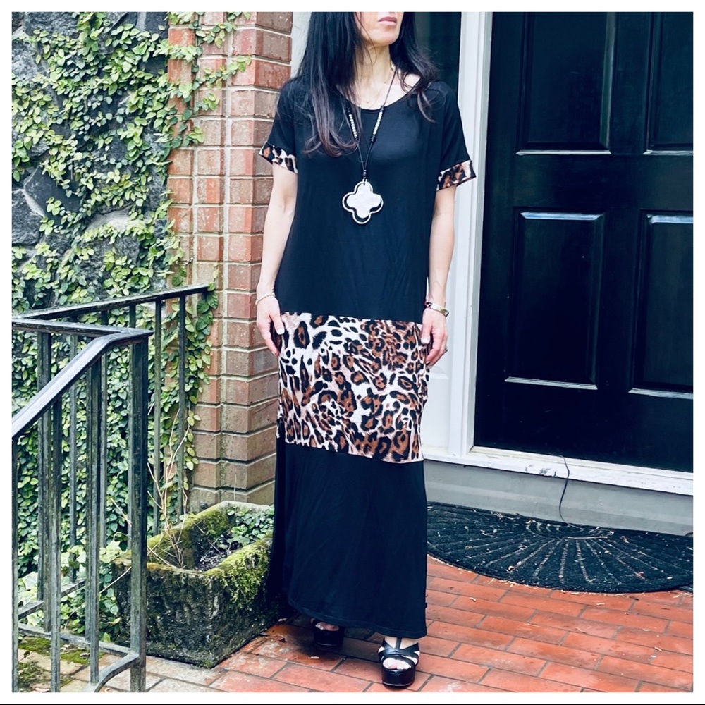 Color block loose fit side pockets maxi dress - Picture 8 of 9
